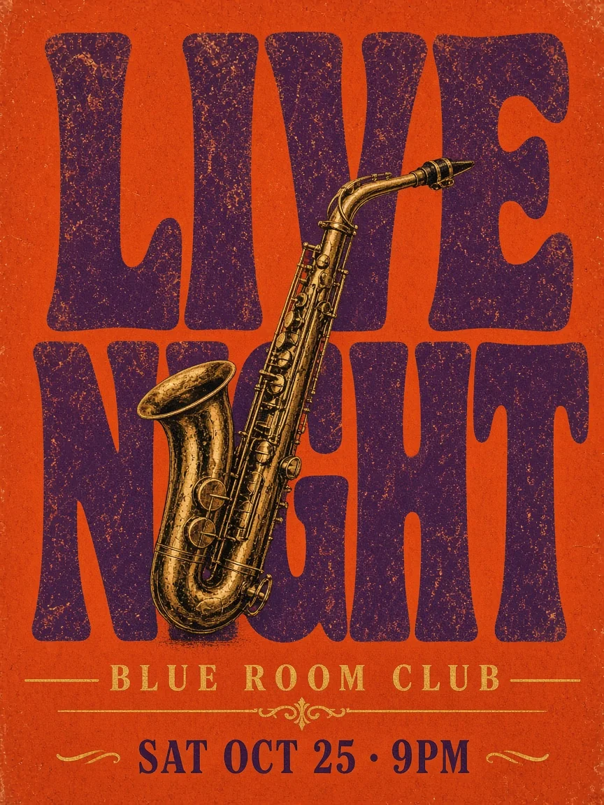 Retypit analyzing an uploaded jazz poster with a light-band scan across the image