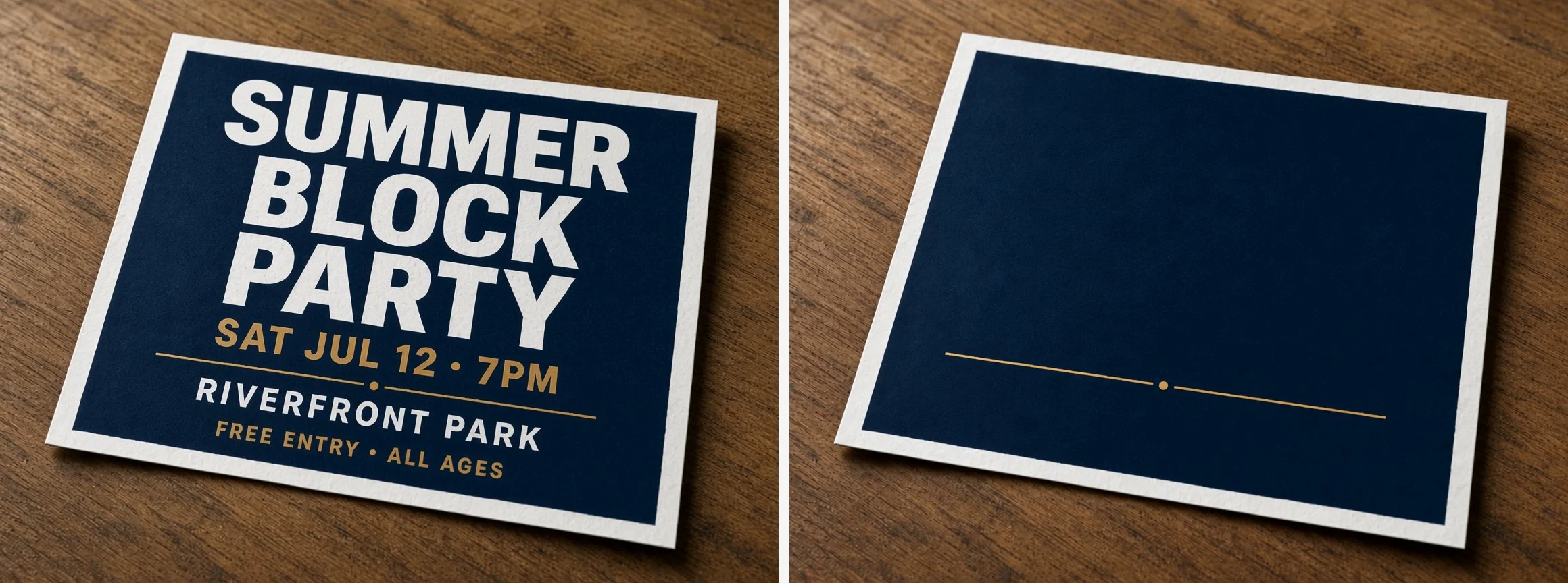 Flyer before and after removing event text