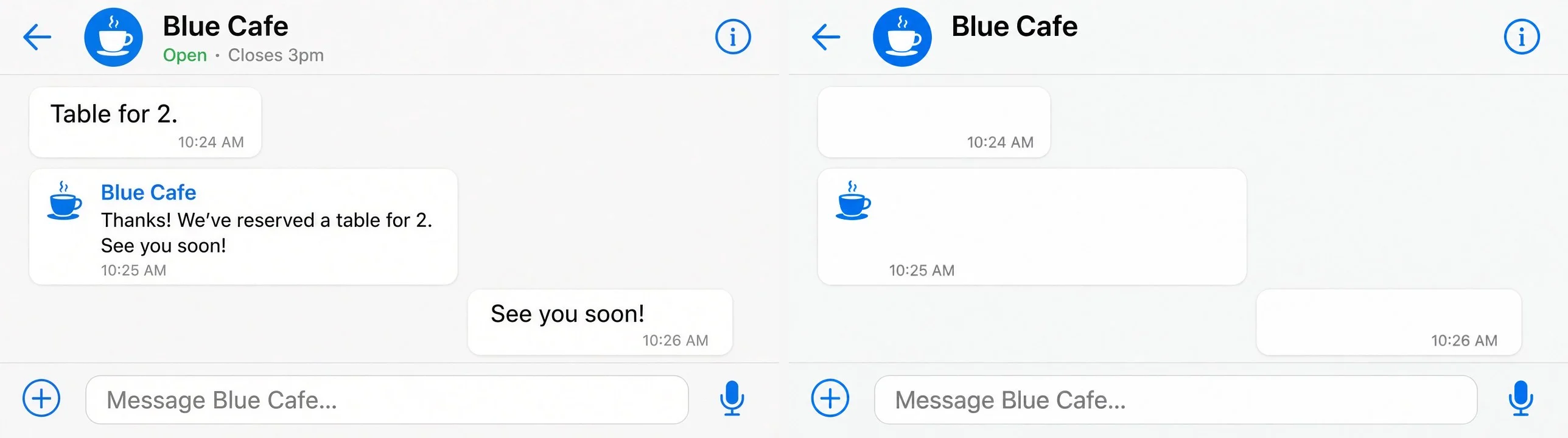 Screenshot before and after removing UI labels