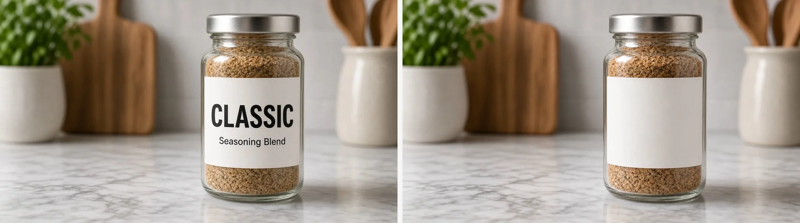 Product label before and after text removal